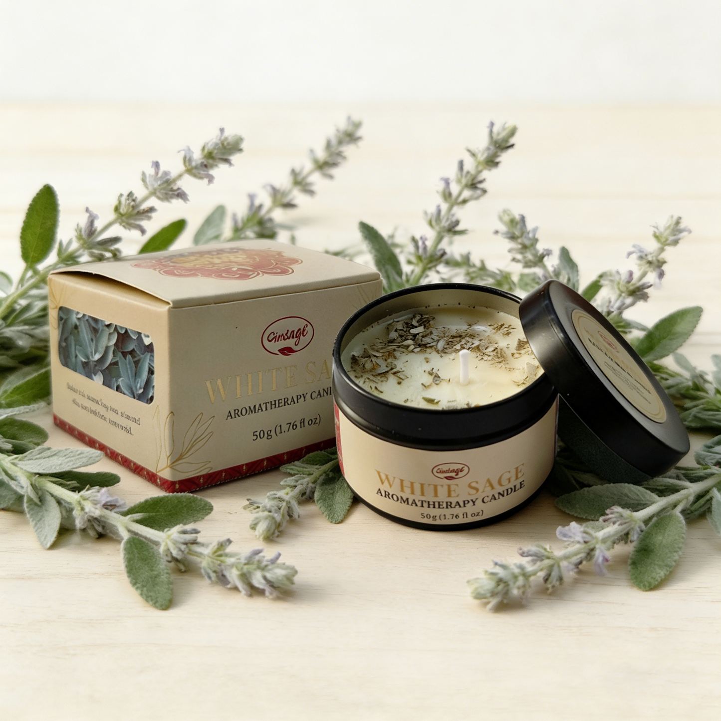 Green Witch Cleansing Kit: Purple Crystal Bracele, Oracle Deck & White Sage Candle
