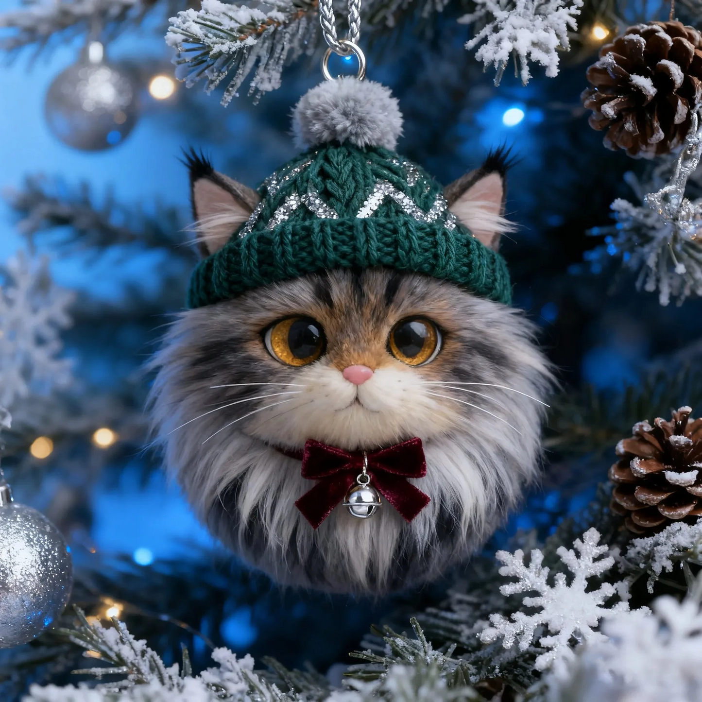 Christmas cat ornament