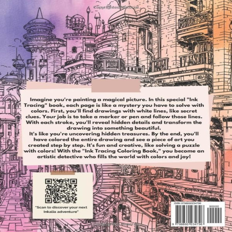 Ink Tracing Coloring Book - For Beginners &Stress Relief