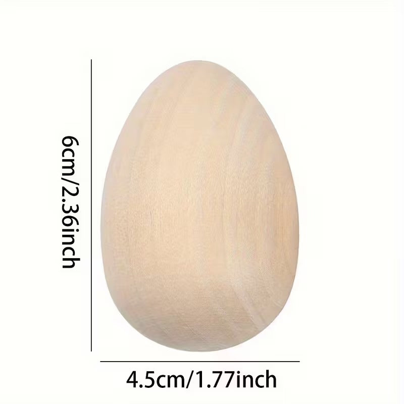 3 PCS Personalized Wood Easter Egg & 12 colors of paint+2 pens