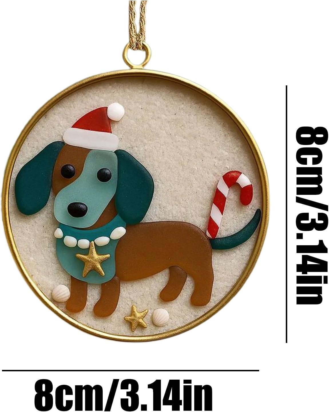 Round-Shaped Dog Christmas tree ornament