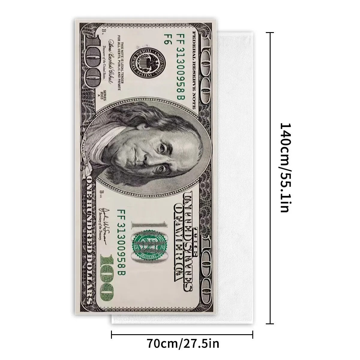 100 Dollar Bills Beach Towel