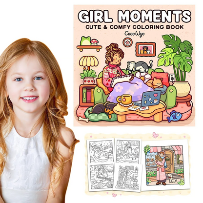 Girl Moments: Coloring Book for Adults and Teens