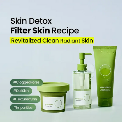 Mung Bean Cleansing Oil & Cleansing Foam & Clay Mask