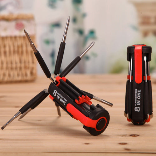 8-in-1 screwdriver with LED flashlight