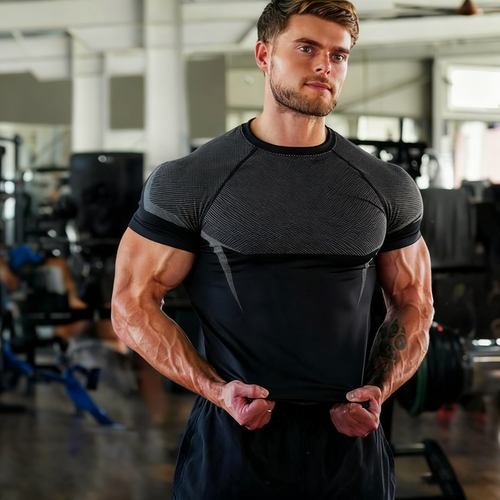Fitness men's short sleeved T-shirt