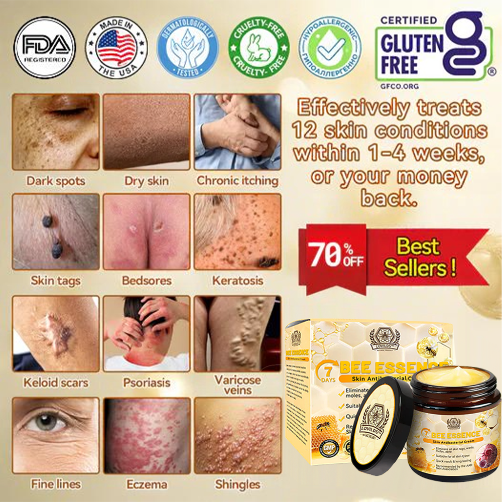 Bee Essence Skin Antibacterial Cream—used to treat a variety of skin diseases (AAD recommended)