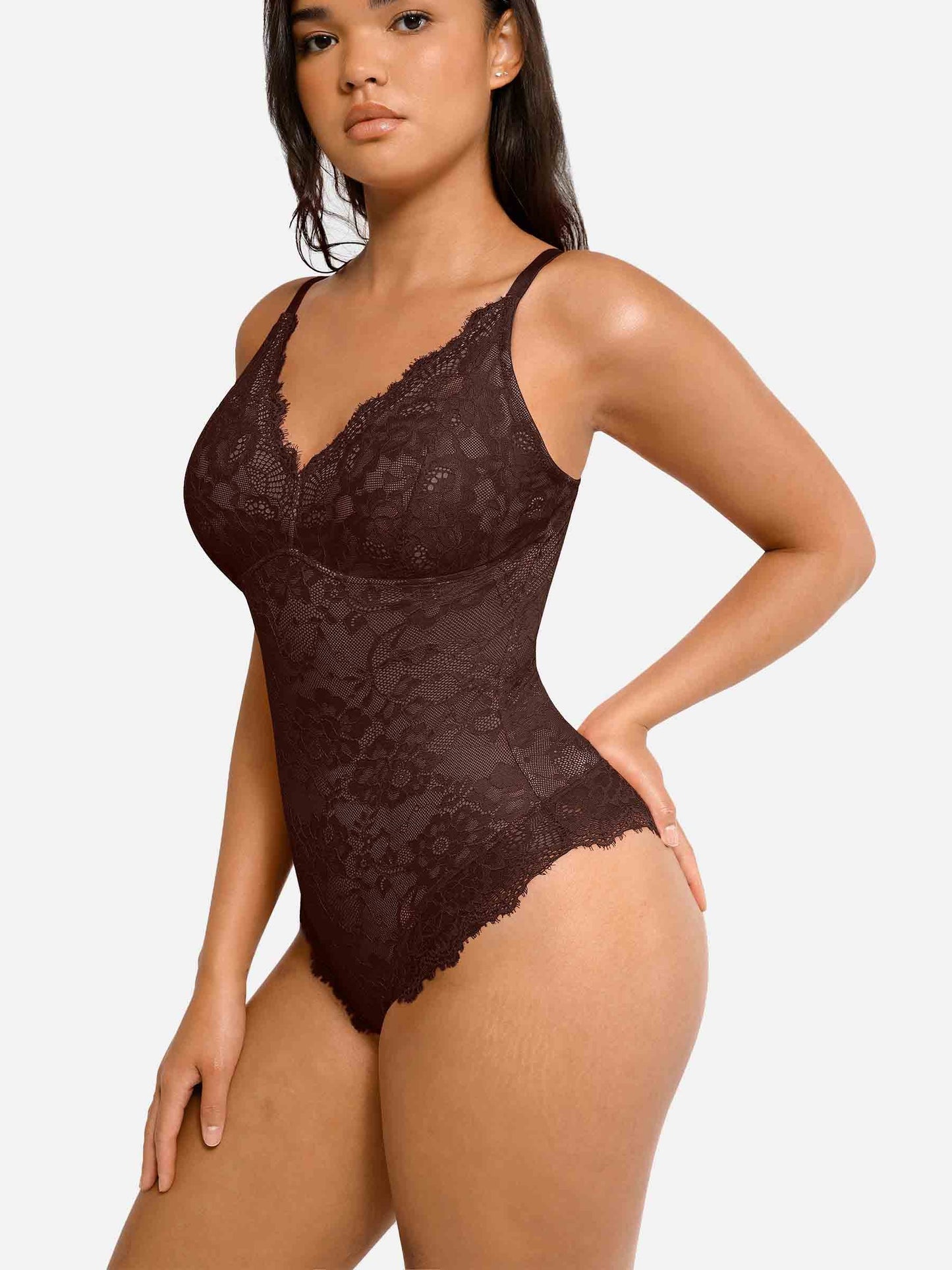 🔥Black Friday Frenzy 40% OFF - V Neck Lace Shapewear Bodysuit🩱