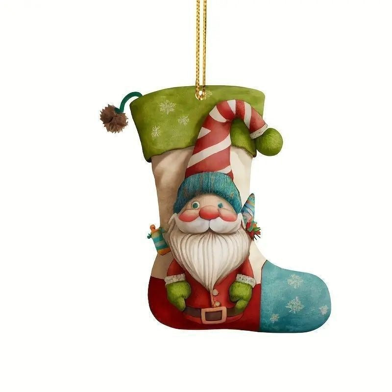 Acrylic Santa Claus Pendant Hanging Ornament for Christmas Trees
