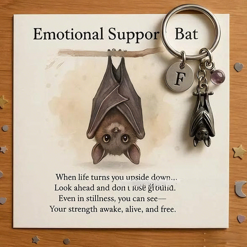 Emotional Support Bat Inspirational Keychain