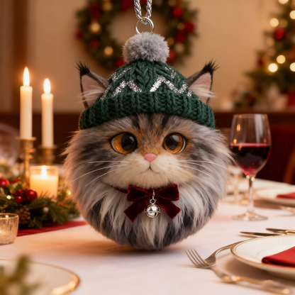 Christmas cat ornament
