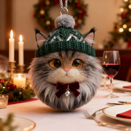 Christmas cat ornament