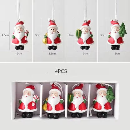 4PCS Mini Resin Christmas Tree Pendant