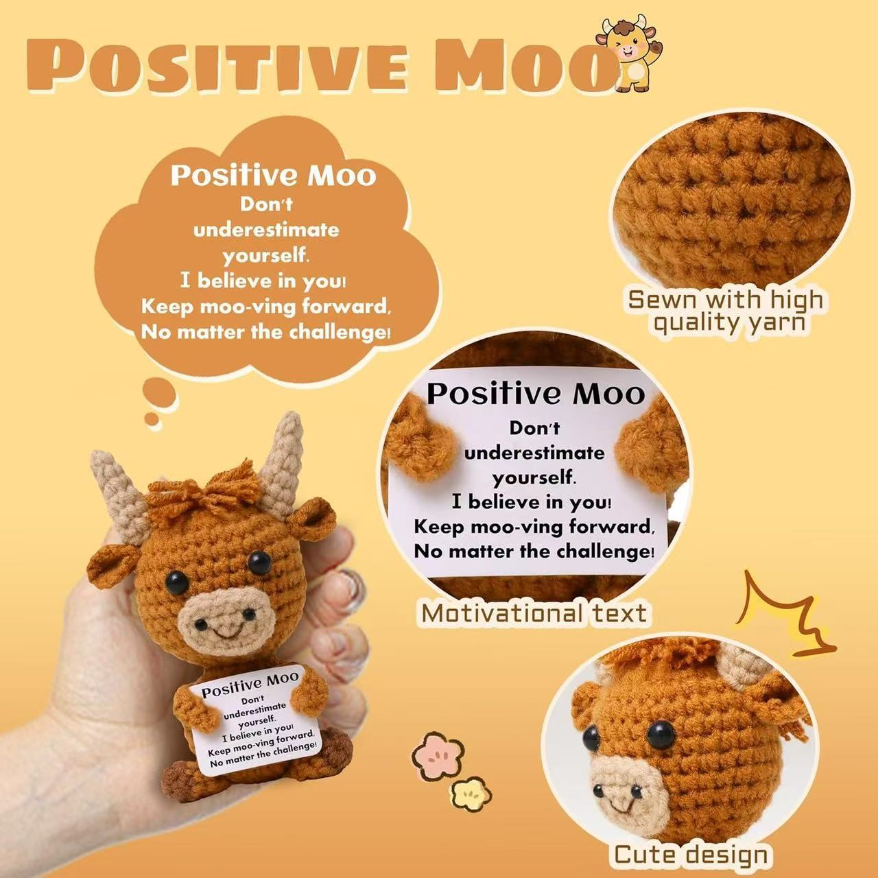 Positive Crochet Highland Cow