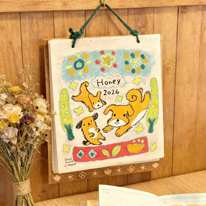 Nepal Puppy Graffiti Illustration Calendar