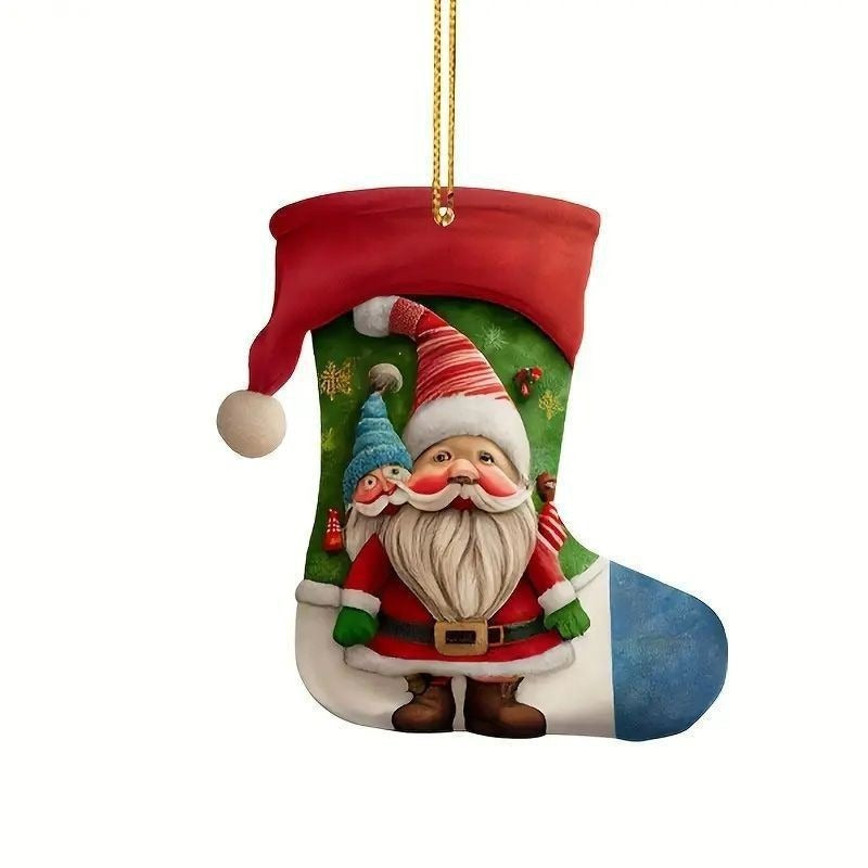 Acrylic Santa Claus Pendant Hanging Ornament for Christmas Trees