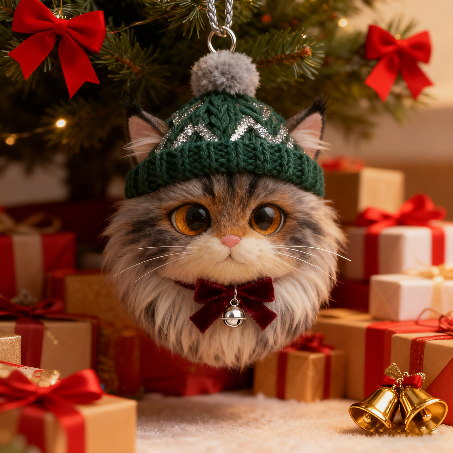 Christmas cat ornament