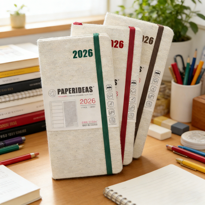 Linen Hardcover Weekly Planner With 210+ Exquisite Planner Stickers