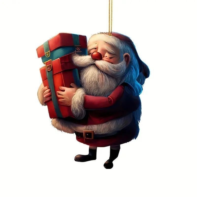 Acrylic Santa Claus Pendant Hanging Ornament for Christmas Trees