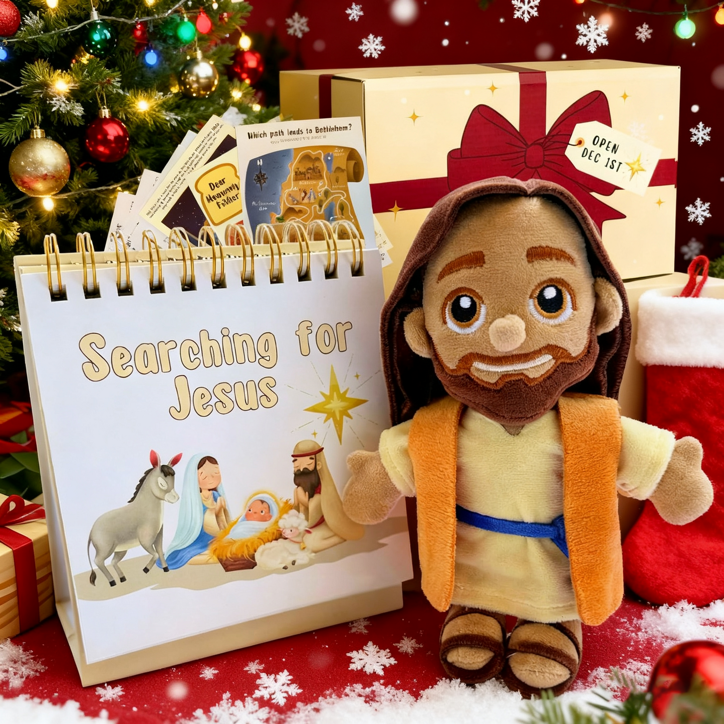 Christian Advent Calendar for Kids with Jesus Doll, Nativity Calendar & Activities