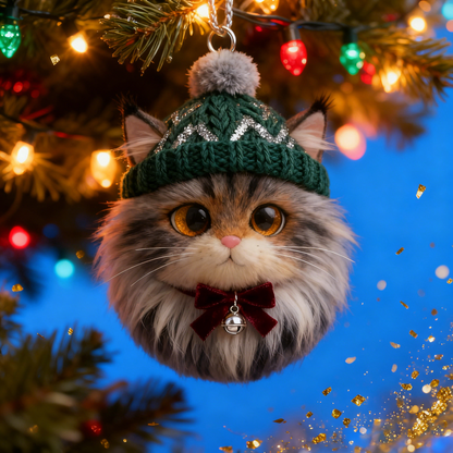 Christmas cat ornament