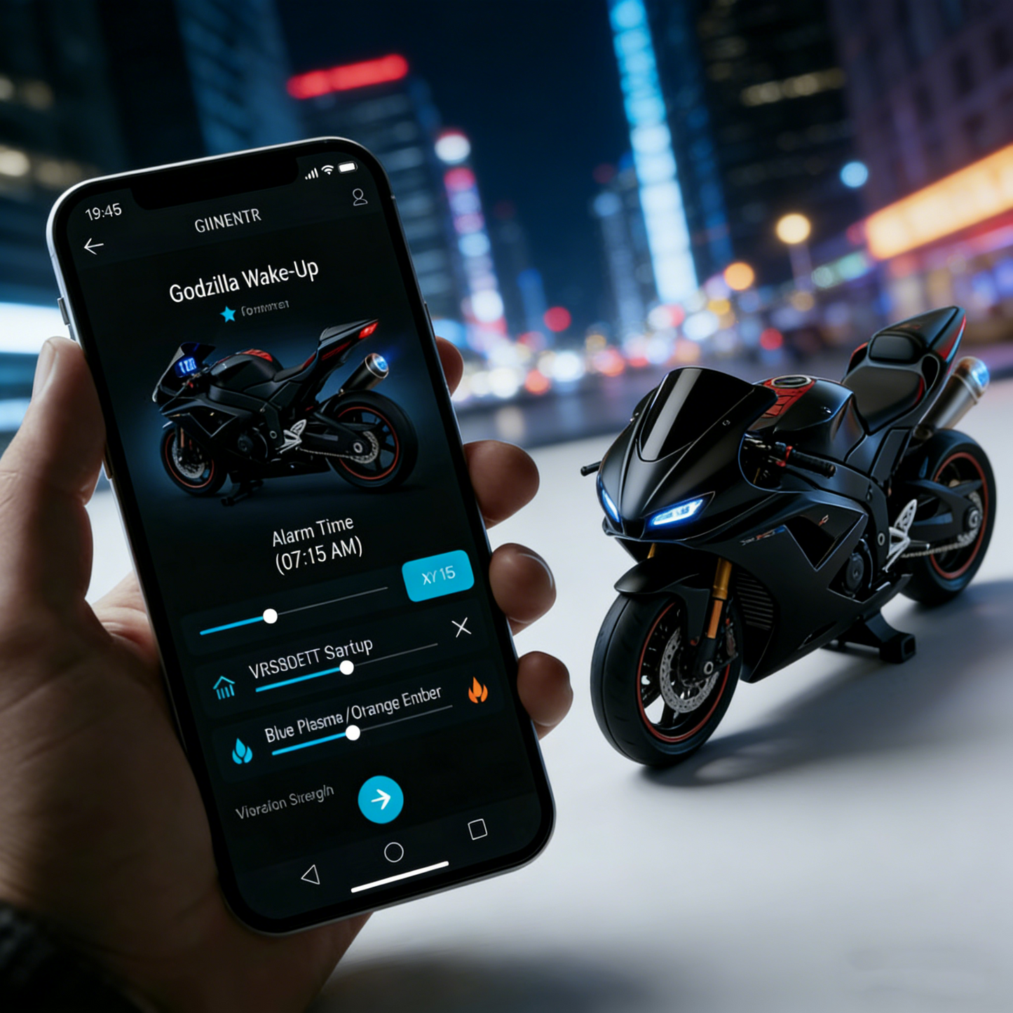 Motorcycle-shaped alarm clock