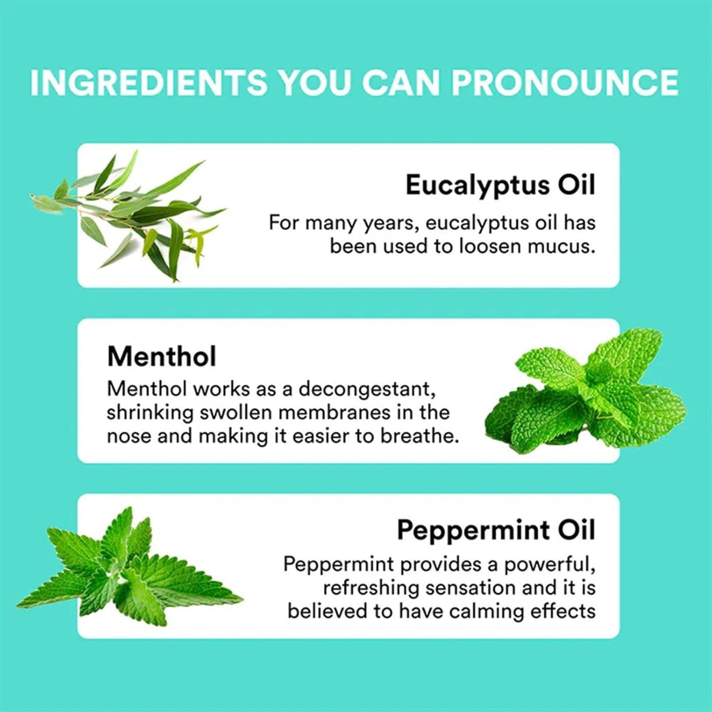 4PC Natural Nasal Inhaler - Portable Aromatherapy for Congestion Relief