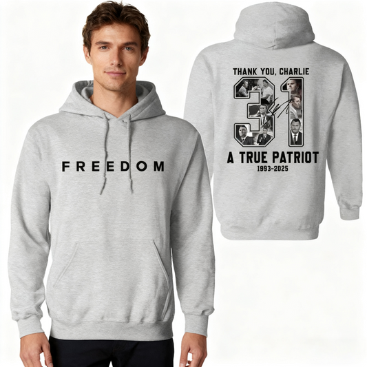 Justice for Charlie Kirk Freedom Hoodie
