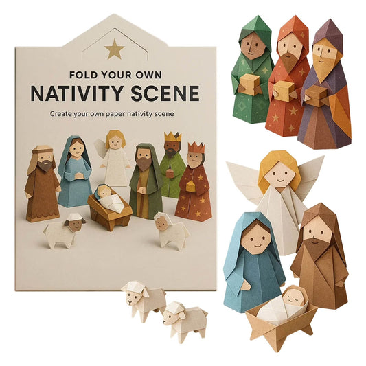 DIY Paper Nativity Scene Christmas Origami Craft Set