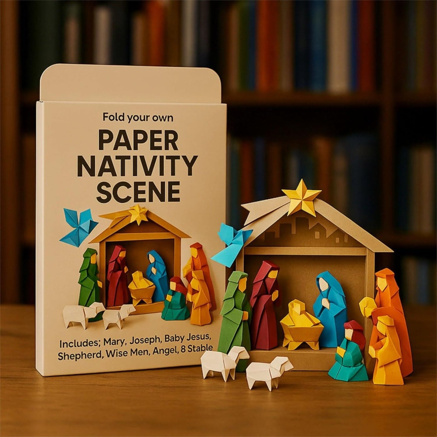 DIY Paper Nativity Scene Christmas Origami Craft Set