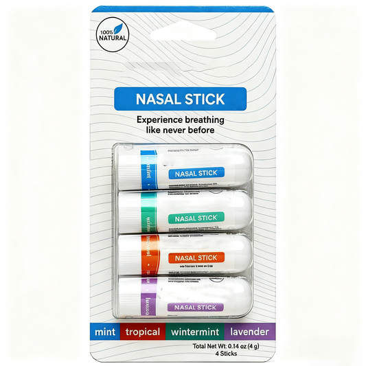 4PC Natural Nasal Inhaler - Portable Aromatherapy for Congestion Relief
