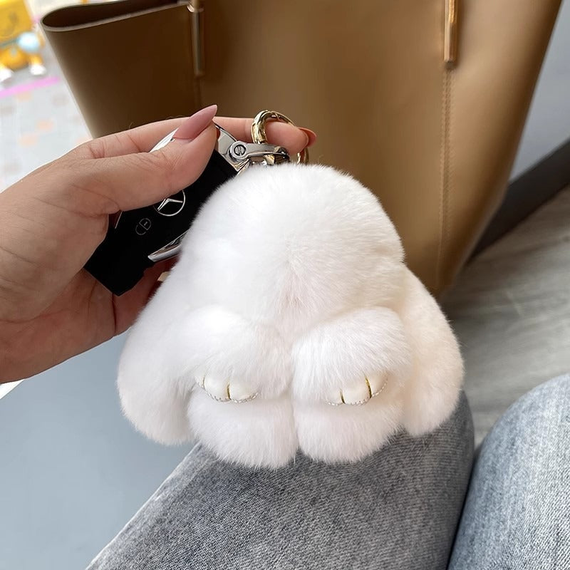 Soft Fluffy Rabbit Keychain