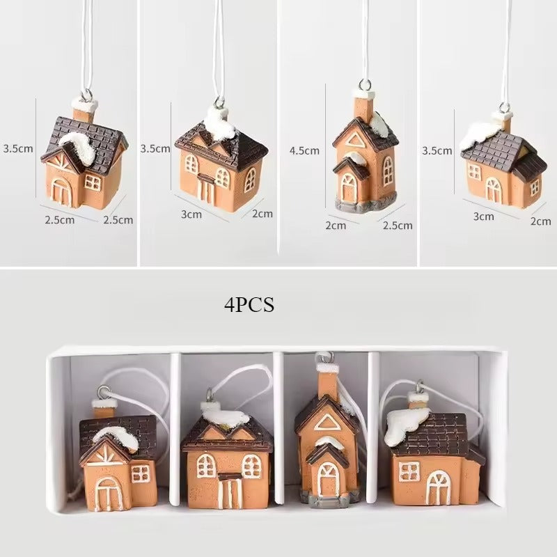 4PCS Mini Resin Christmas Tree Pendant