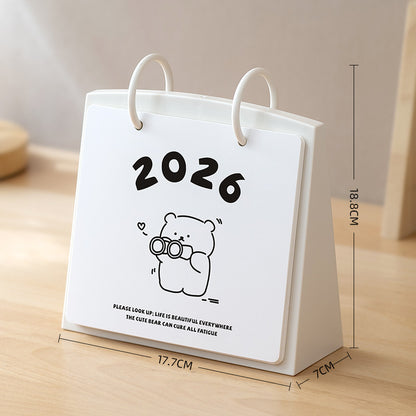 2026 Desktop Calendar with Simple Animal Illustrations