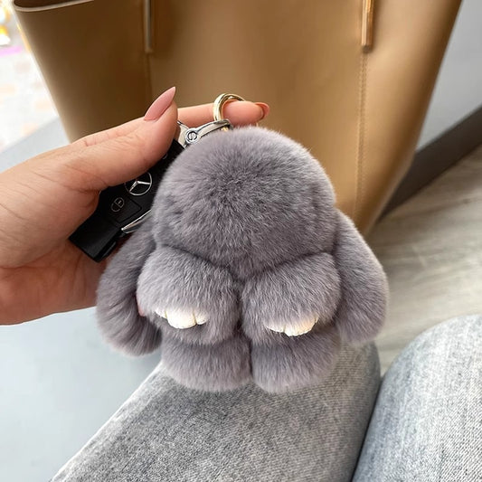 Soft Fluffy Rabbit Keychain