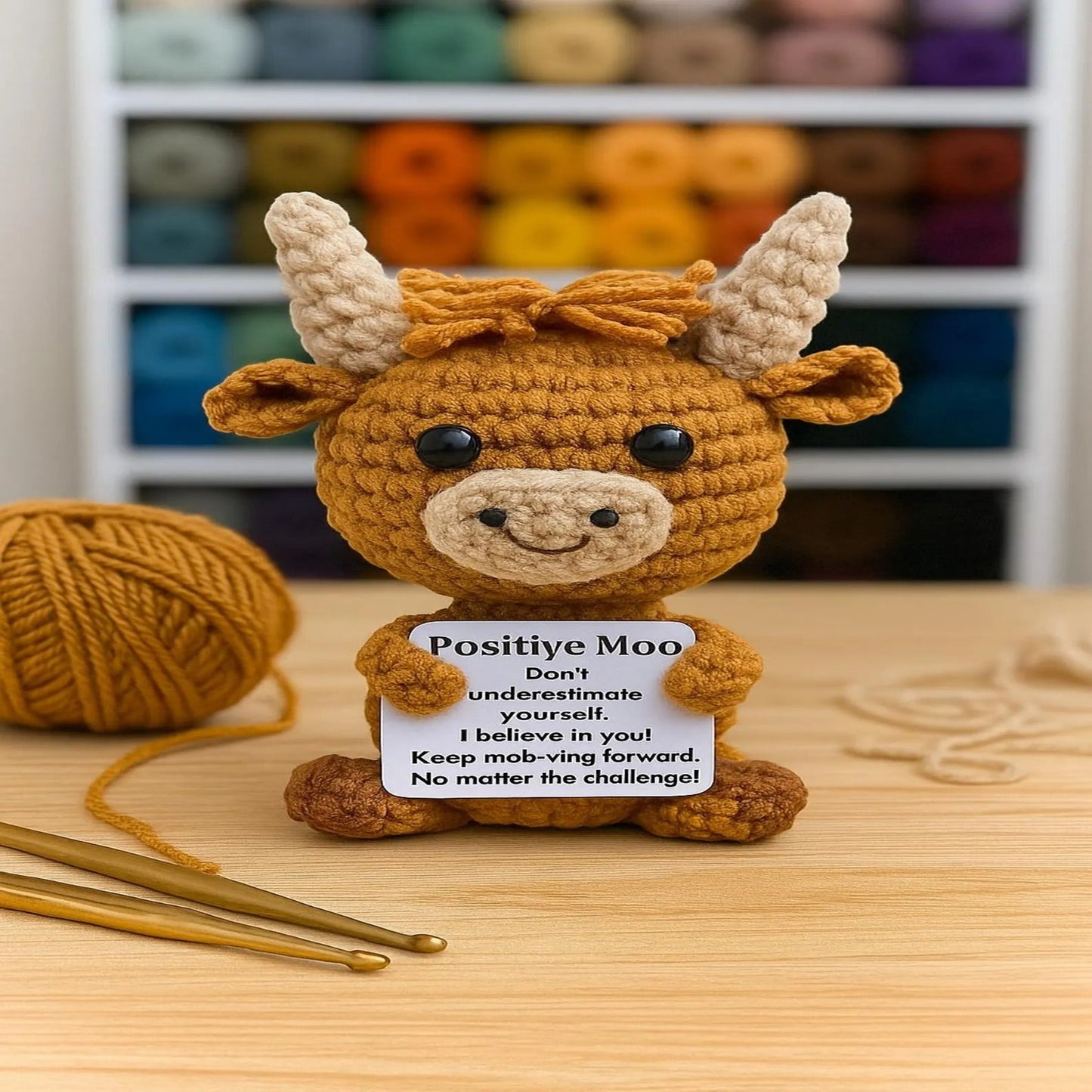 Positive Crochet Highland Cow