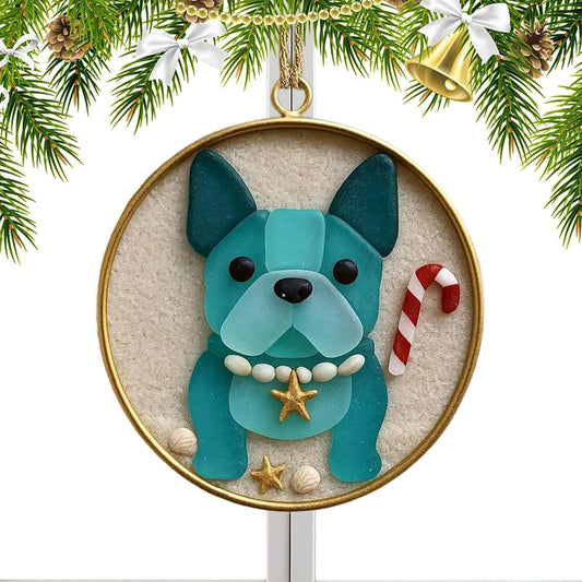 Round-Shaped Dog Christmas tree ornament