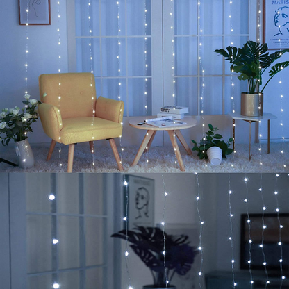 Window Curtain String Lights