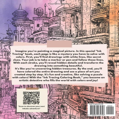 Ink Tracing Coloring Book - For Beginners &Stress Relief