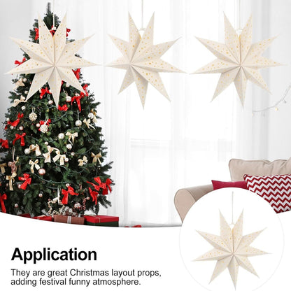 3 Pack Star Shape Paper Lantern with 3*Fairy Light Strings