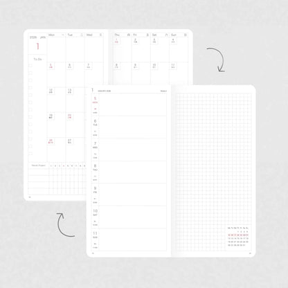 Linen Hardcover Weekly Planner With 210+ Exquisite Planner Stickers