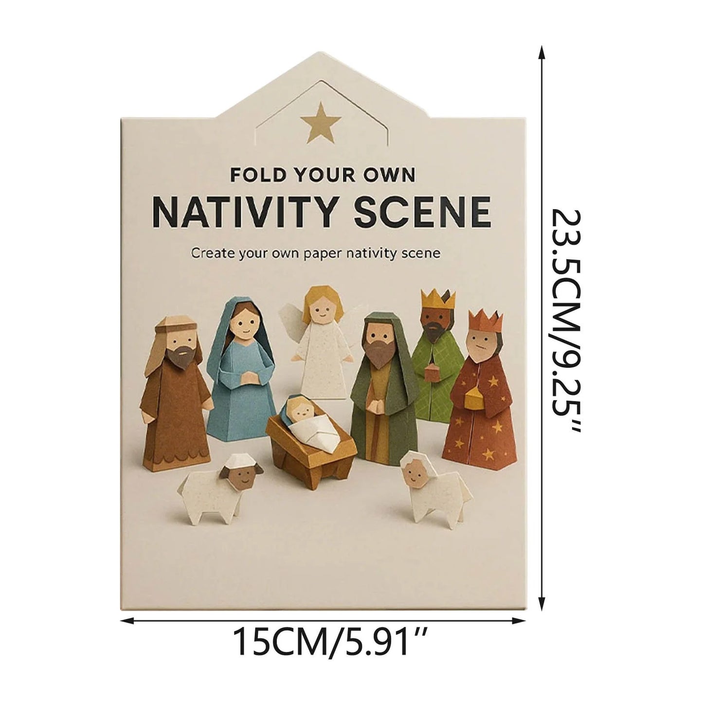 DIY Paper Nativity Scene Christmas Origami Craft Set