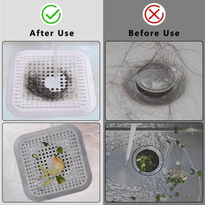 Silicone Shower Drain Hair Catcher with Sucker