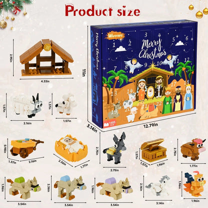2025 Kids, 24 Days of Nativity Advent Calendar Building Blocks