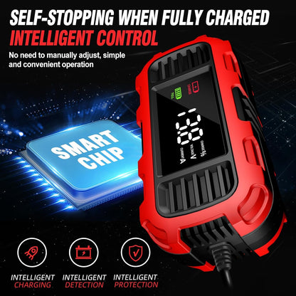12V 2A Car Battery Charger Digital Display Smart Battery Charging