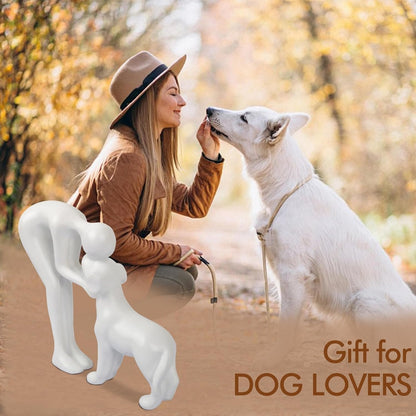 Cute Man and Dog Sculpture Home Decor