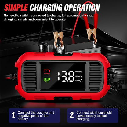 12V 2A Car Battery Charger Digital Display Smart Battery Charging