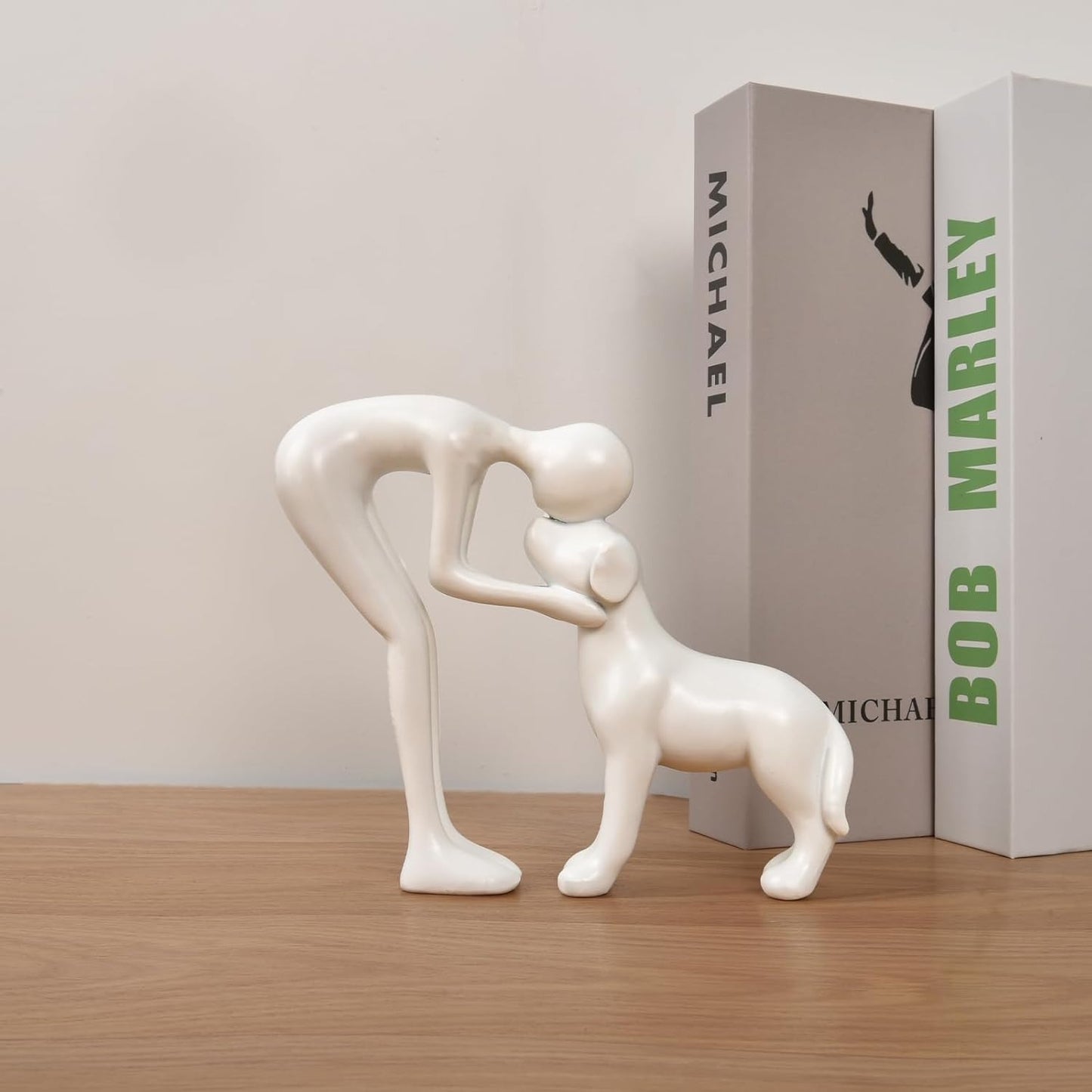 Cute Man and Dog Sculpture Home Decor