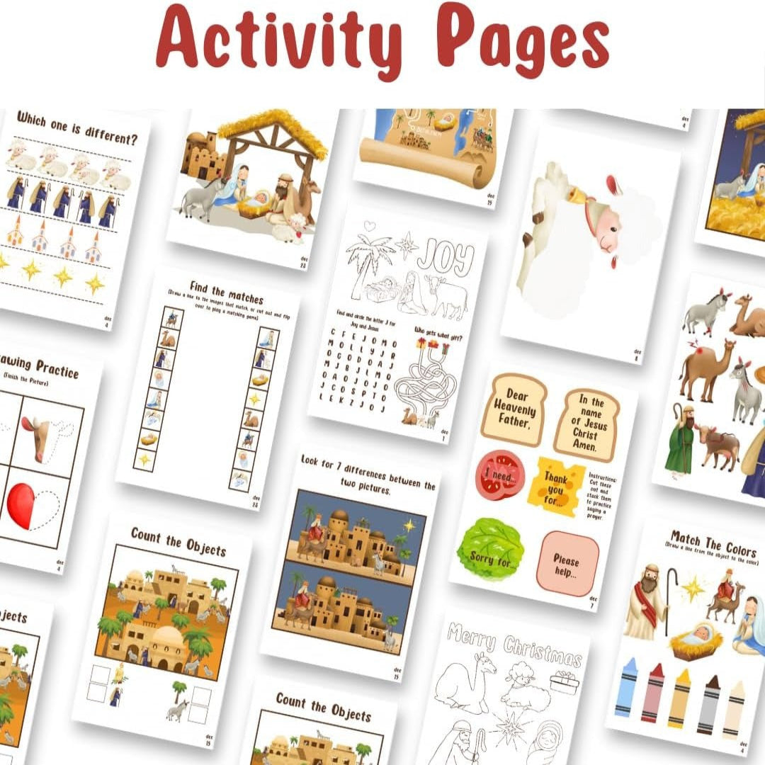Christian Advent Calendar for Kids with Jesus Doll, Nativity Calendar & Activities