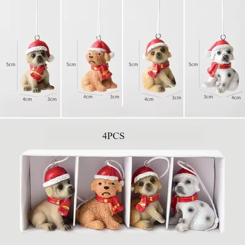 4PCS Mini Resin Christmas Tree Pendant